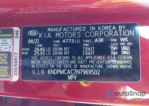 2022 Kia Sportage Lx from USA, damaged, VIN KNDPMCAC7N7969502